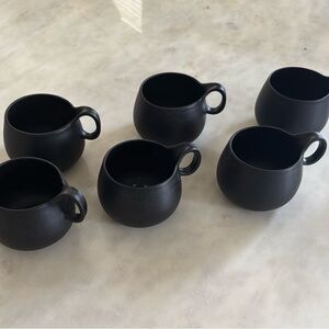CB2 Black Ceramic Mug Set